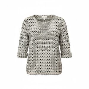 Source Unknown midweight cotton knit tunic, w  1/2 cuffed sleeves , off-white